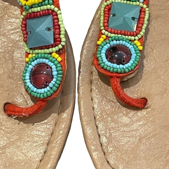 Euc No Angel women’s sandals, flats, beads, gems, boho, multicolour, size 7. - Picture 9 of 9